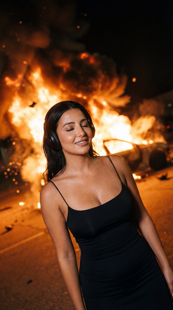 Social Media Post - Candid Night Photo with Explosion Background Prompt - Image 2