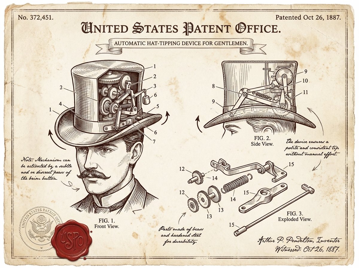Infographic / Edu Visual - Vintage Patent Document for an Invention - Image 2