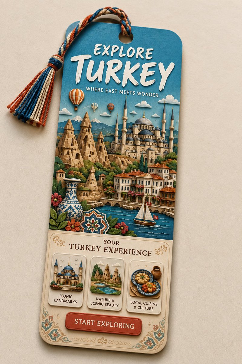 Layered Papercraft Collectible Travel Bookmark