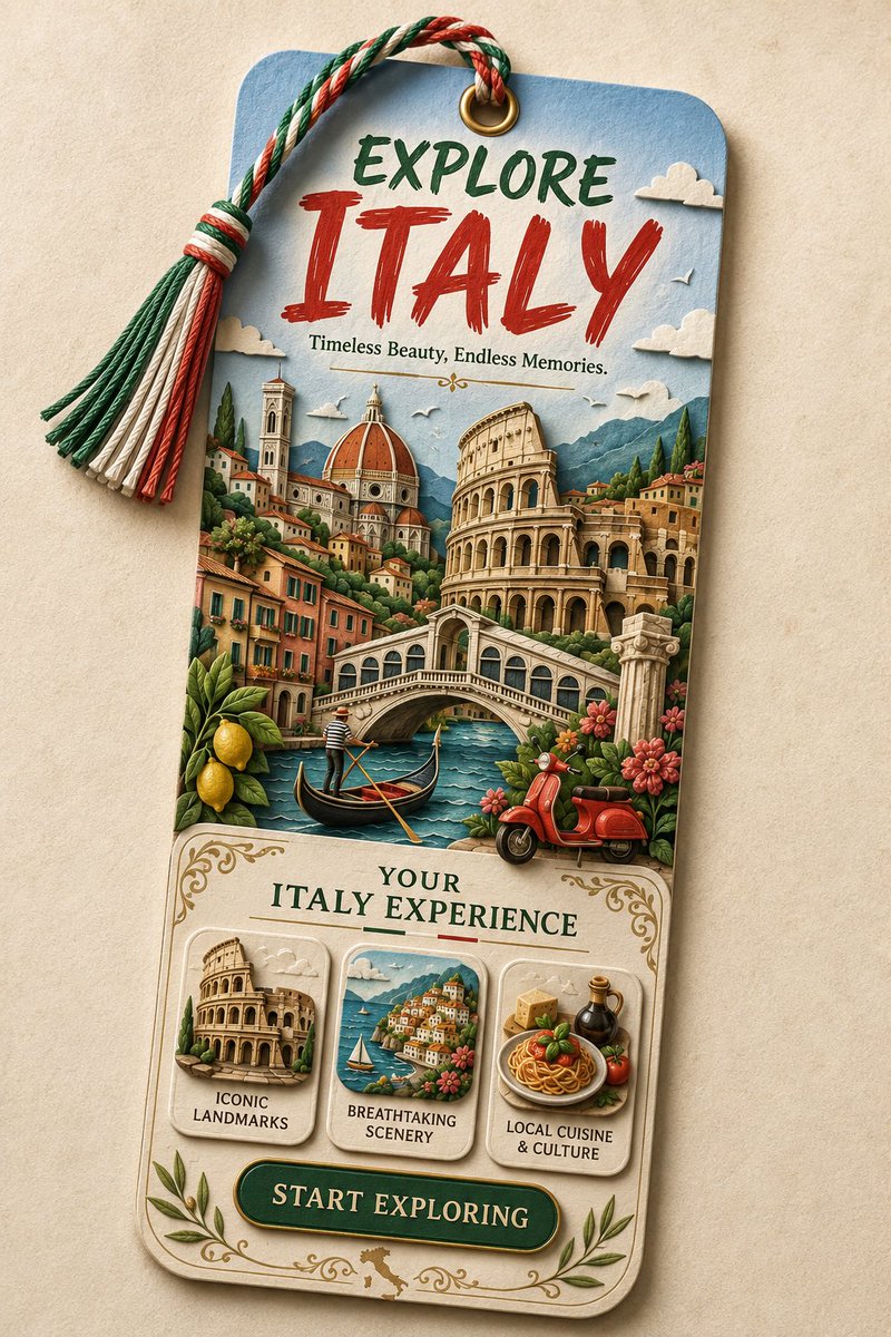 Layered Papercraft Collectible Travel Bookmark