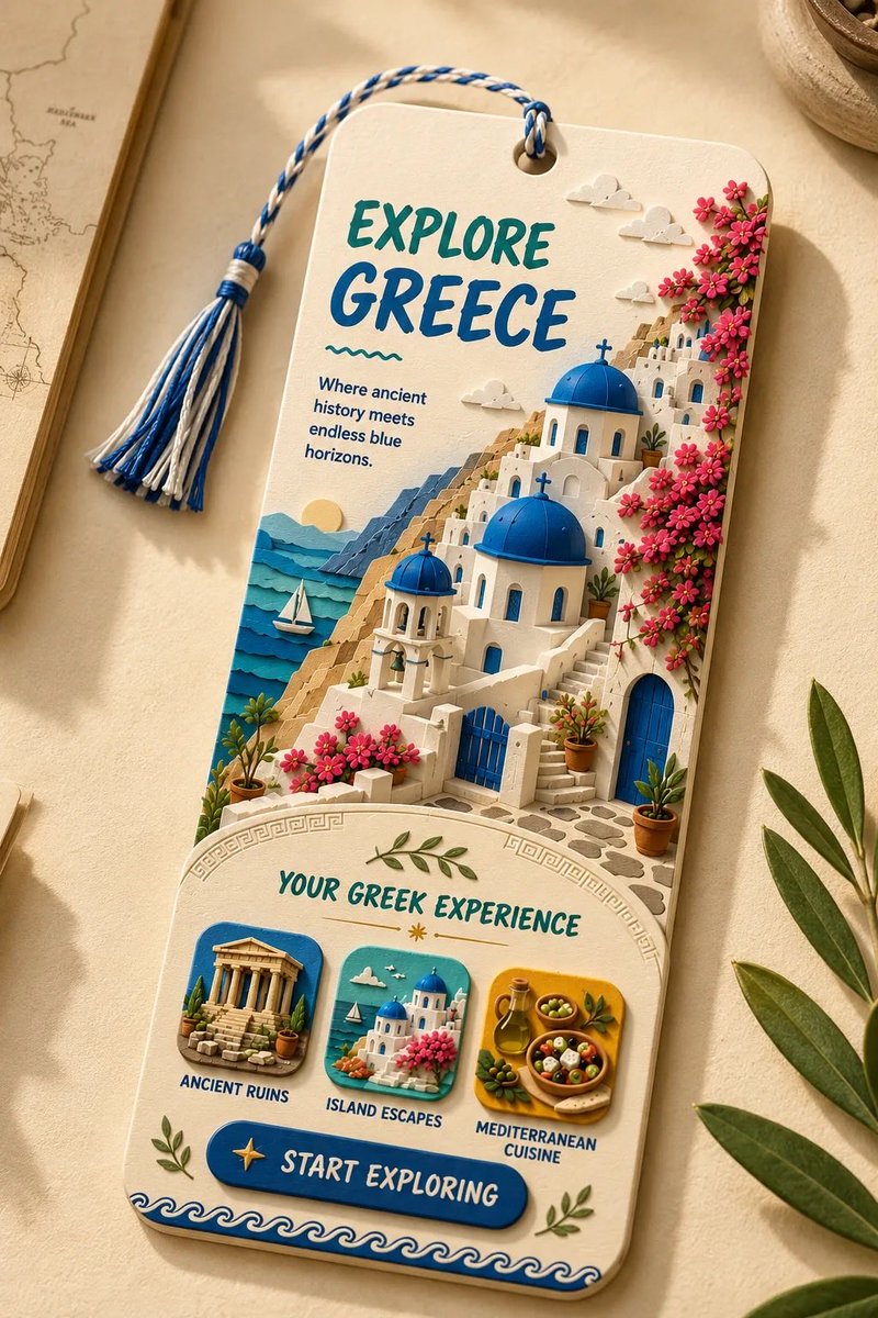 Layered Papercraft Collectible Travel Bookmark