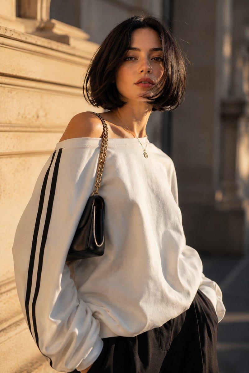 Golden Hour Bob Haircut Cinematic Portrait