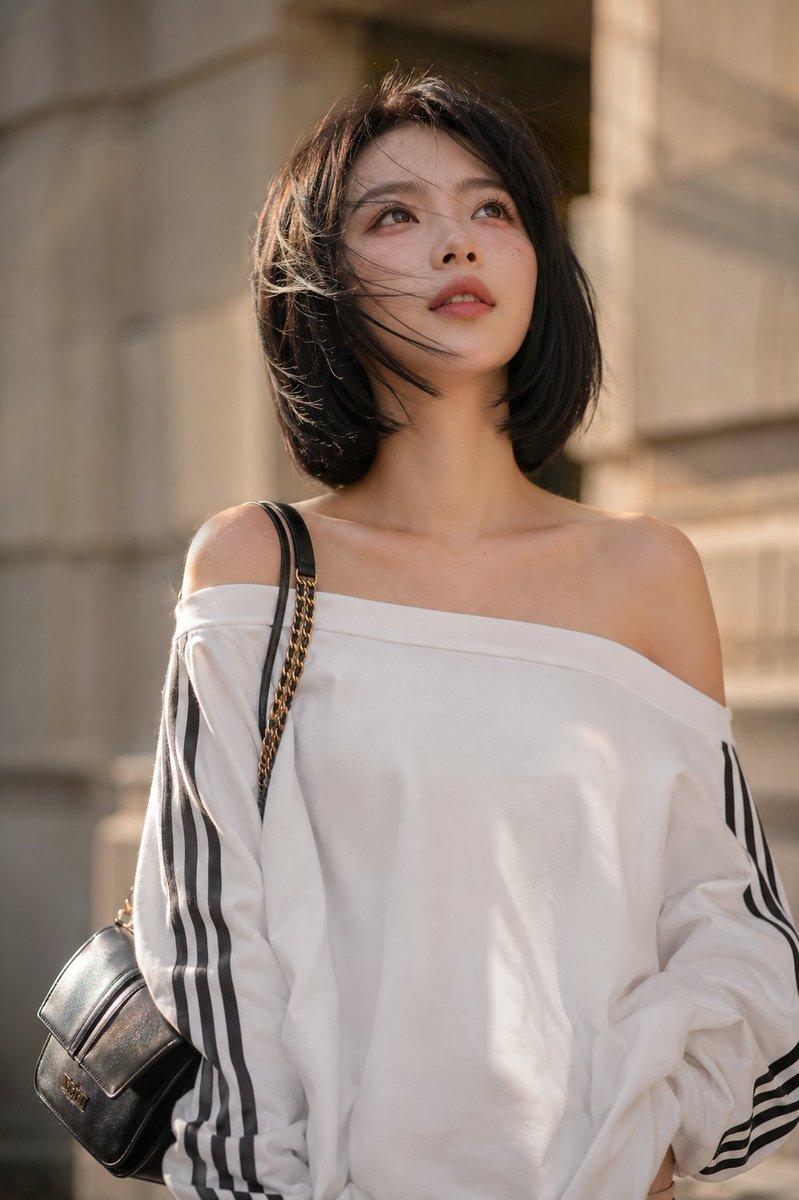 Golden Hour Bob Haircut Cinematic Portrait