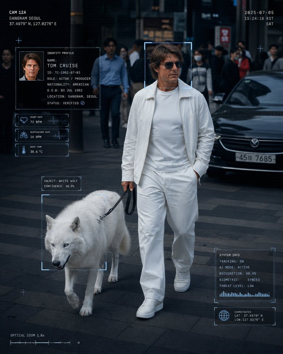 Cybercore HUD Fashion Portrait in Gangnam