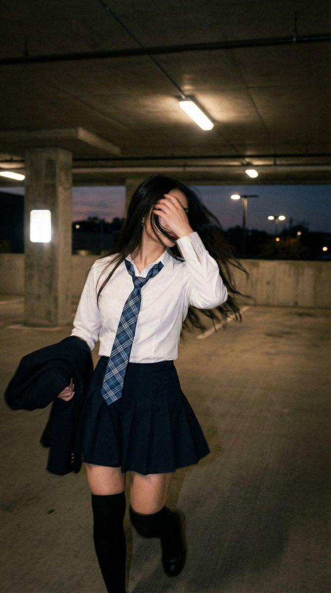 Candid Motion Portrait in Dim Parking Garage