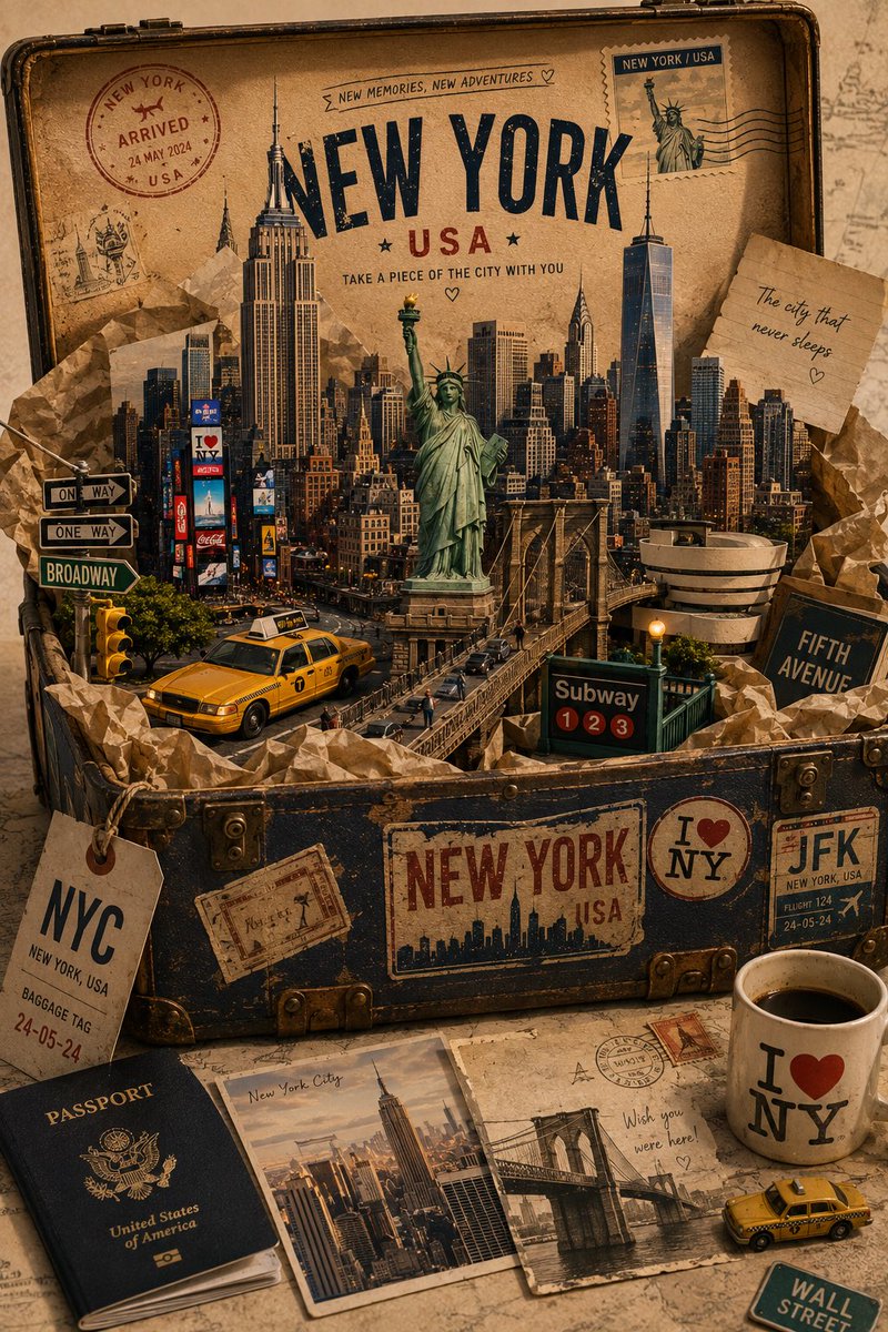 City Unpacked From Vintage Travel Trunk