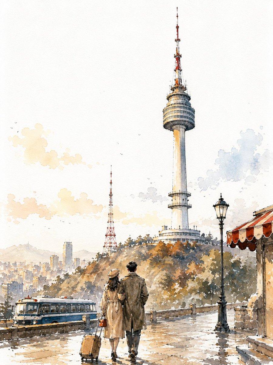 Loose Watercolour Ink Travel Sketch Poster