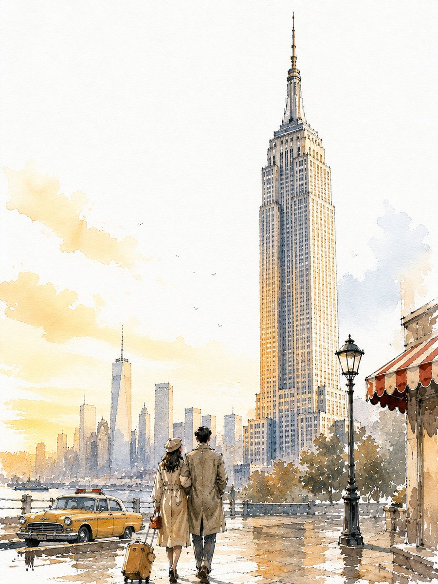 Loose Watercolour Ink Travel Sketch Poster