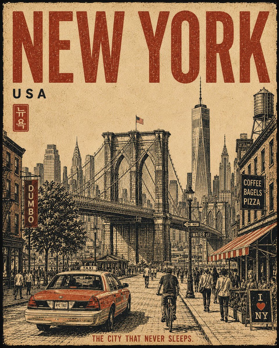 Linocut Screen Print City Poster Series
