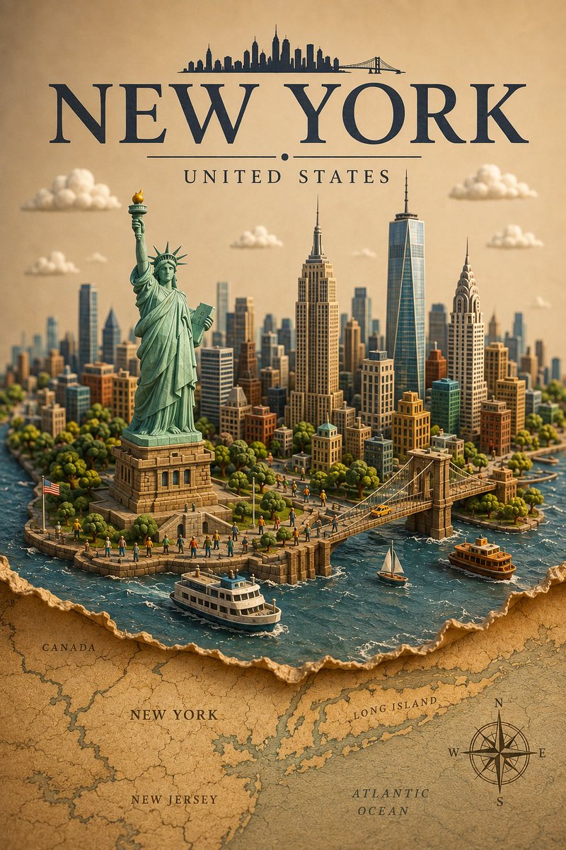 Clay Diorama Rising From Torn Antique Map
