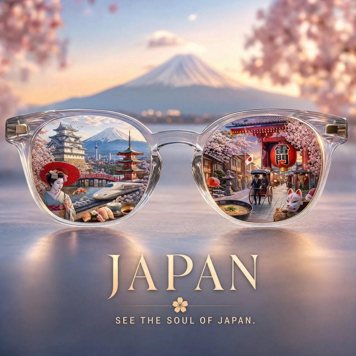 Miniature Country Inside Fashion Glasses Lenses