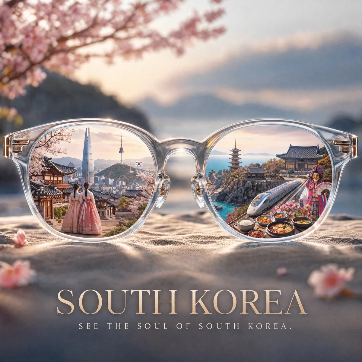 Miniature Country Inside Fashion Glasses Lenses