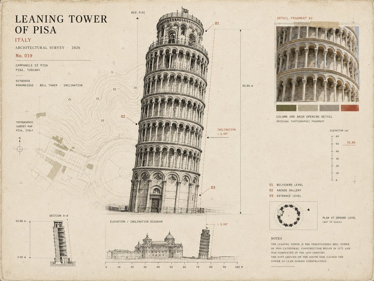 Museum Specimen Card Architectural Study
