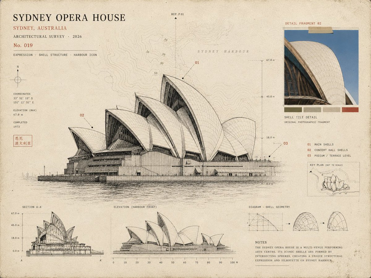 Museum Specimen Card Architectural Study