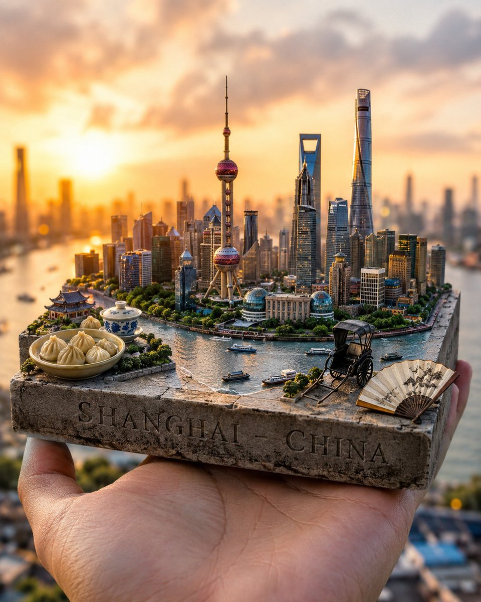 Handheld Miniature City Travel Postcard