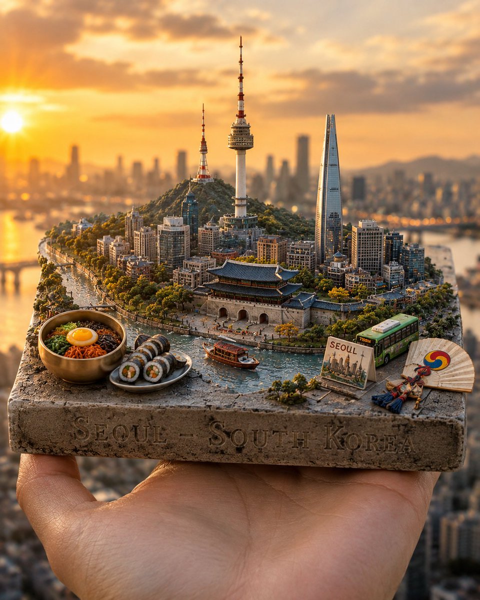 Handheld Miniature City Travel Postcard