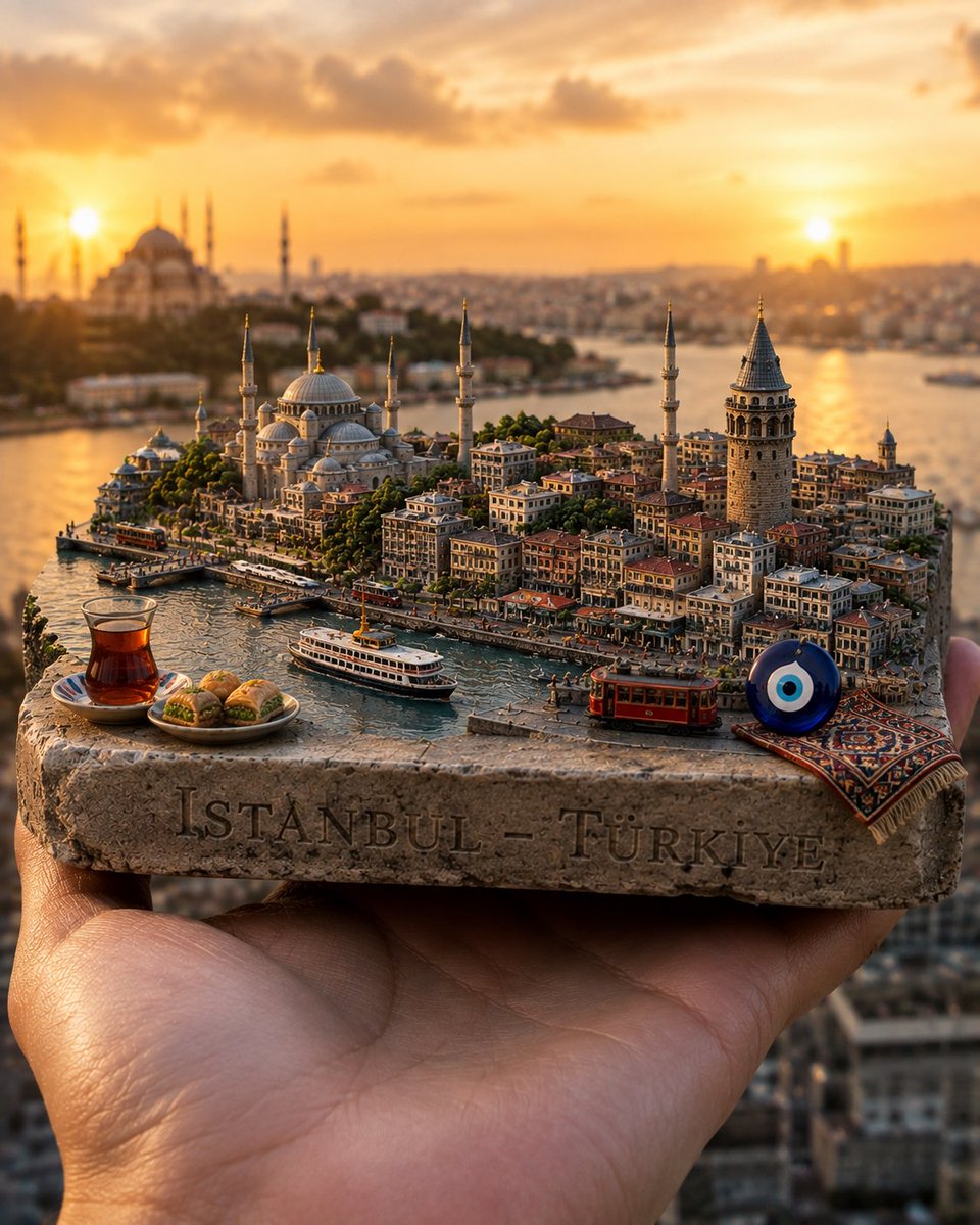 Handheld Miniature City Travel Postcard