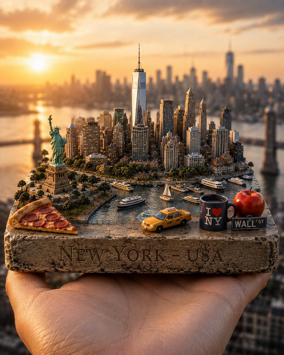 Handheld Miniature City Travel Postcard