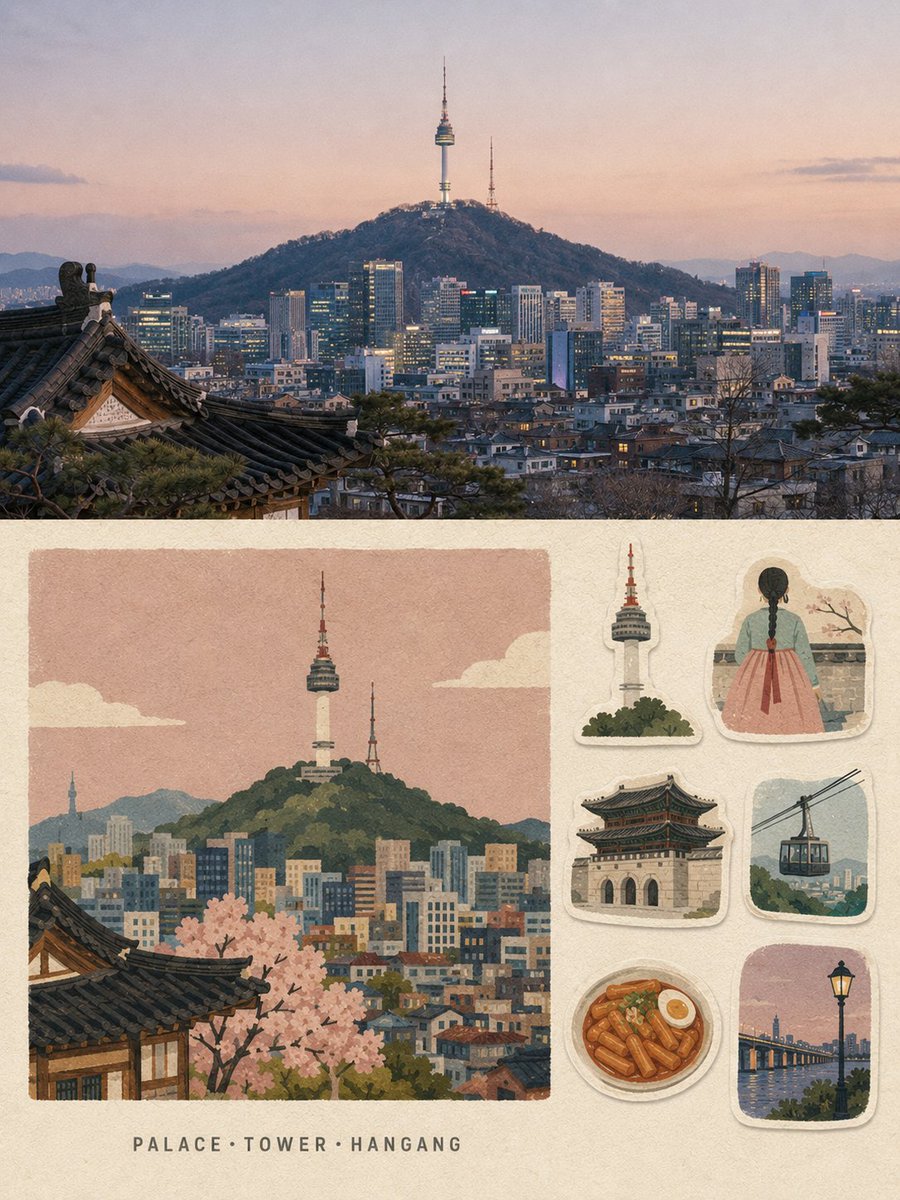 Risograph Travel Collage With Journal Stickers