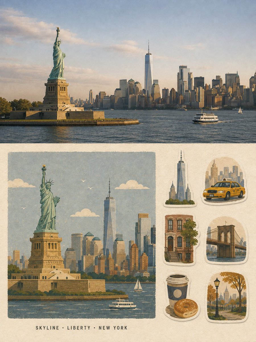 Risograph Travel Collage With Journal Stickers
