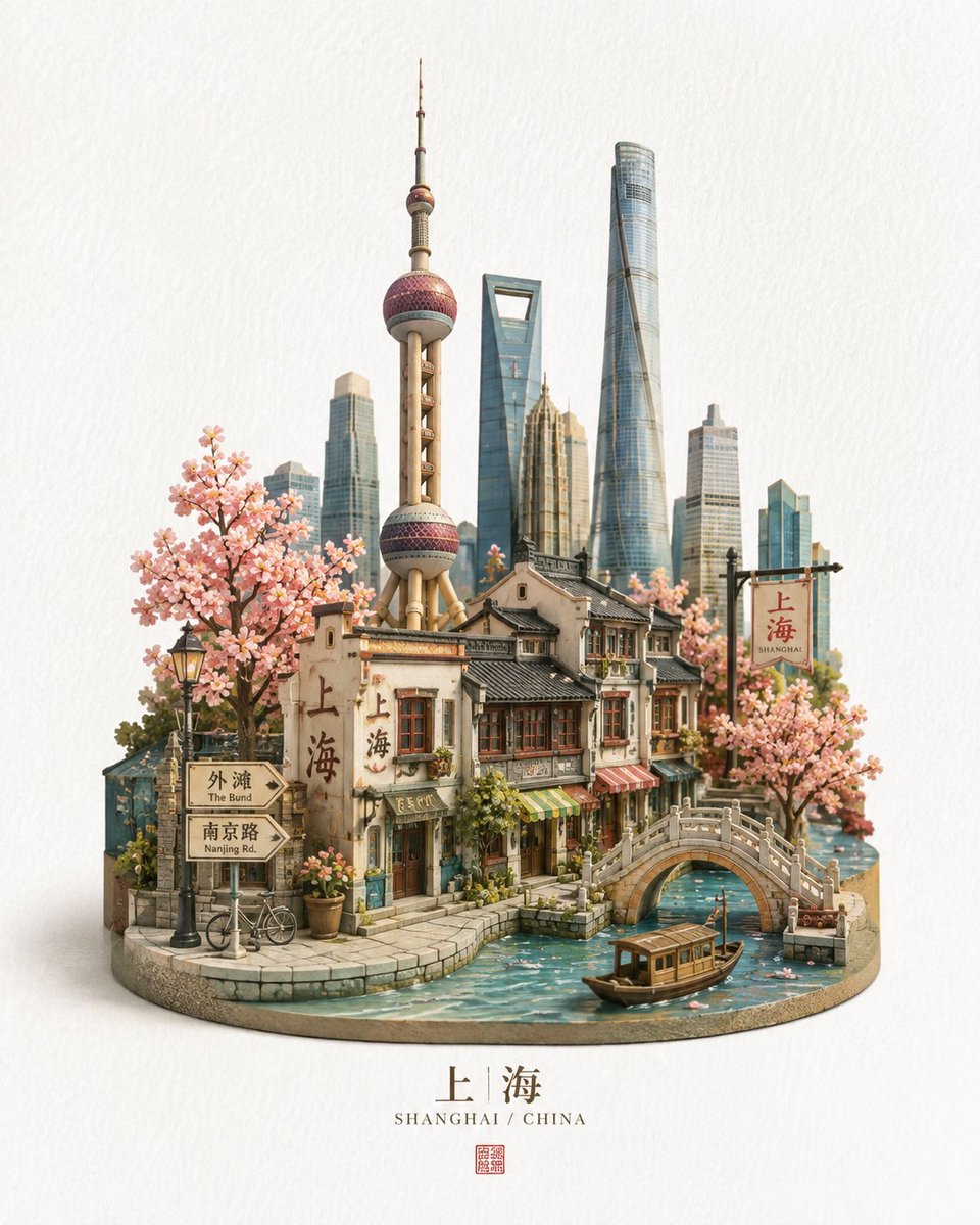 White Studio Miniature City Diorama Shot