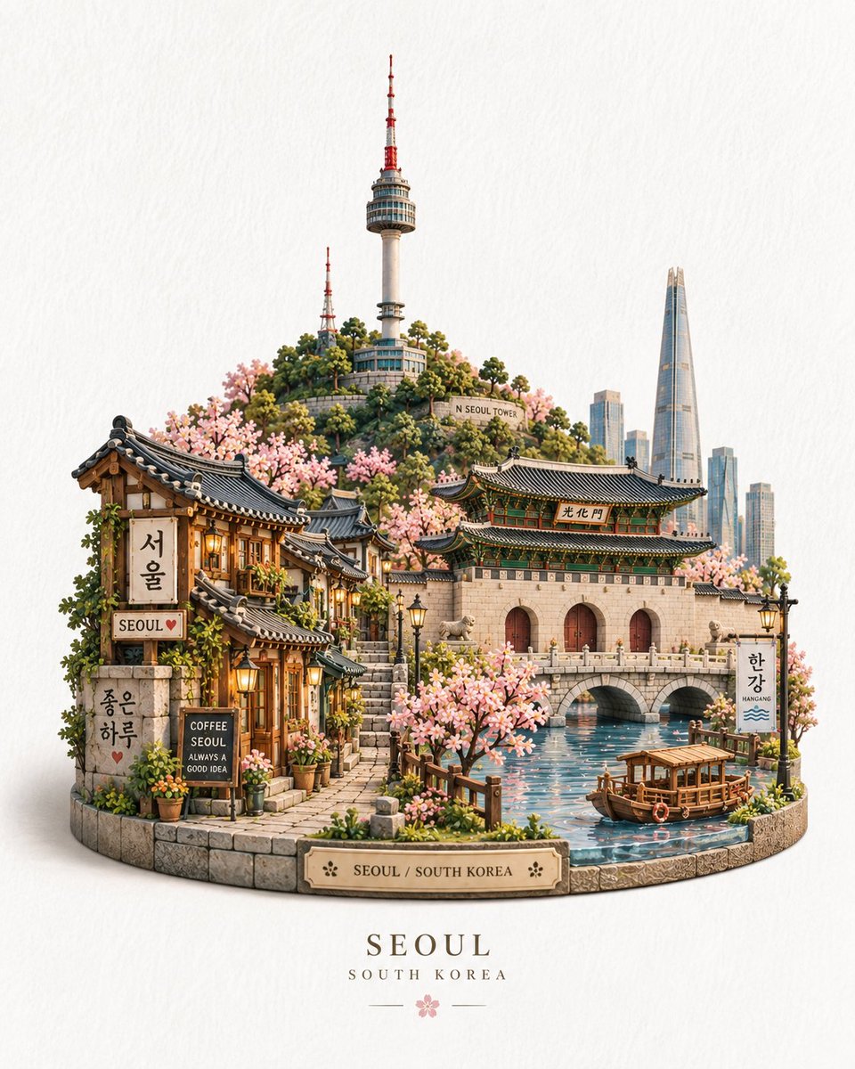 White Studio Miniature City Diorama Shot