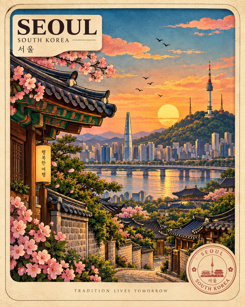 Cut Paper Layered Travel Postcard Poster