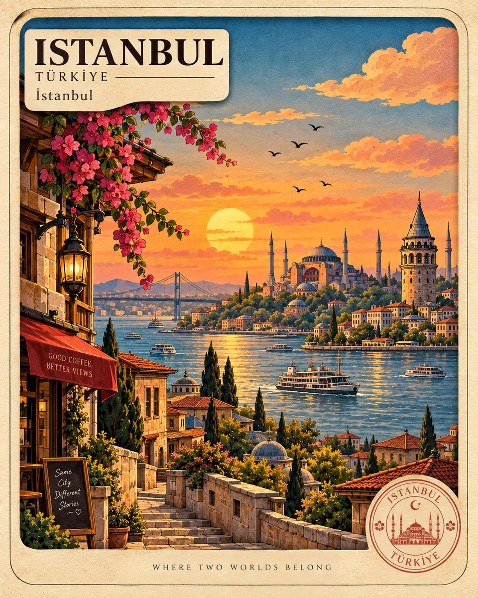 Cut Paper Layered Travel Postcard Poster