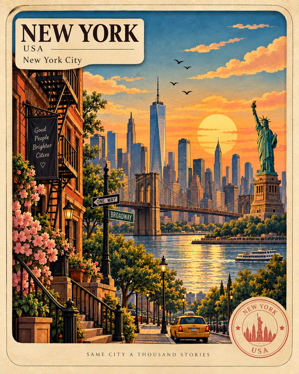 Cut Paper Layered Travel Postcard Poster