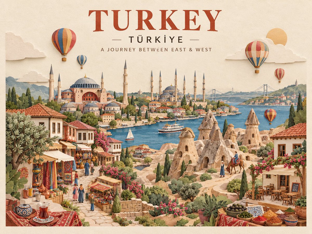 Layered Paper Diorama Travel Poster