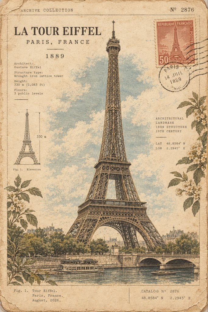 Antique Architectural Specimen Catalog Card