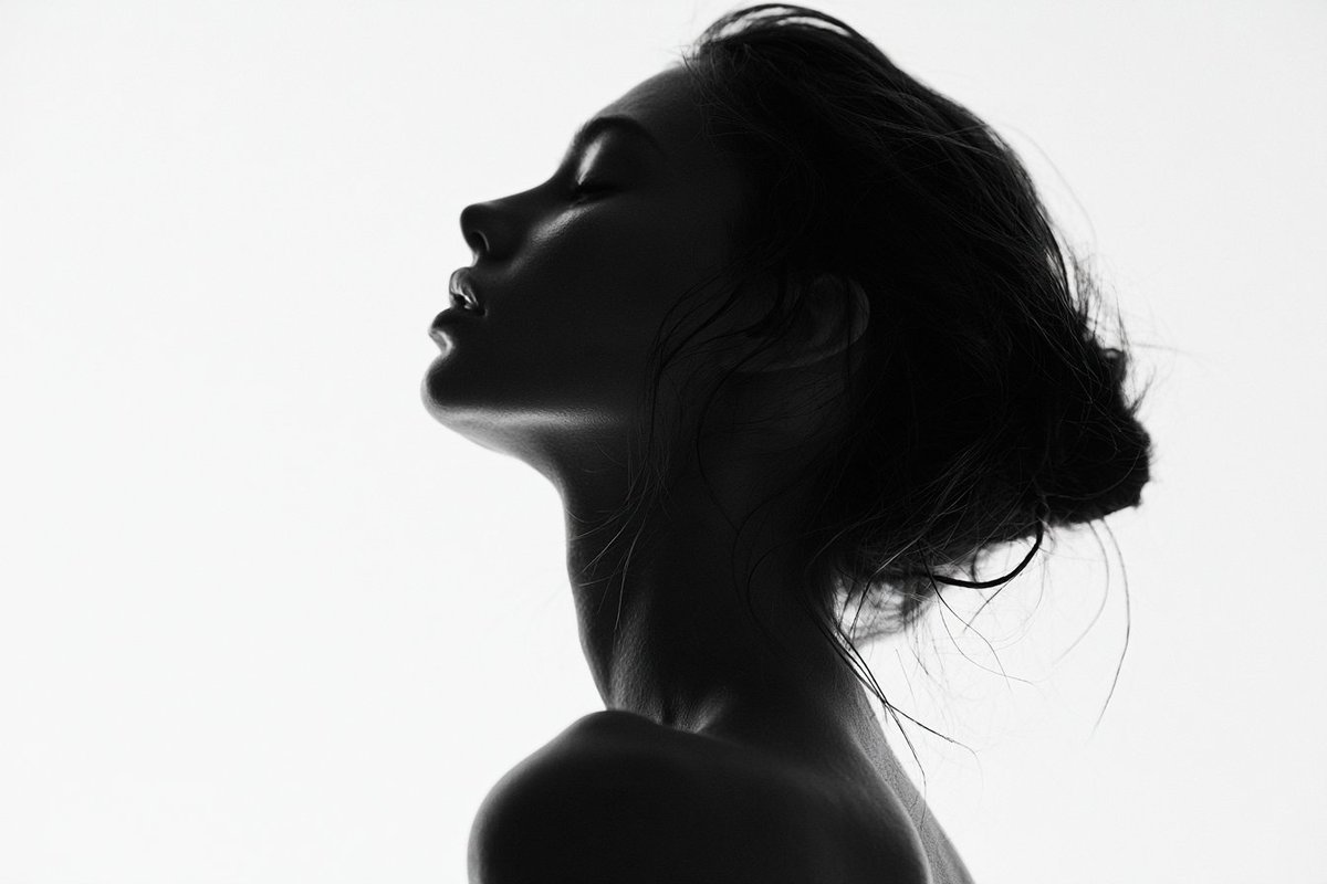 High-Key Monochrome Fine-Art Studio Portrait