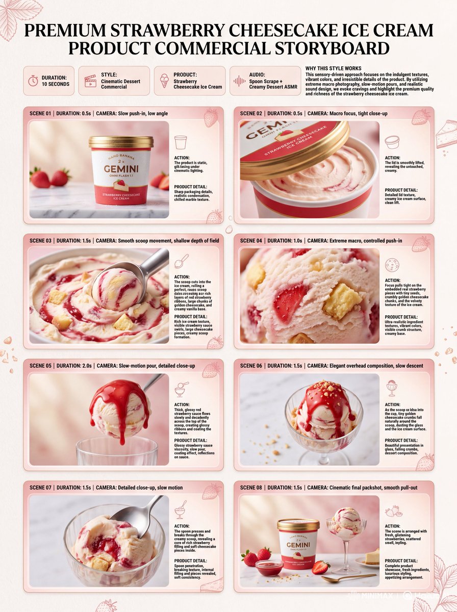 Strawberry Cheesecake Ice Cream Storyboard Sheet