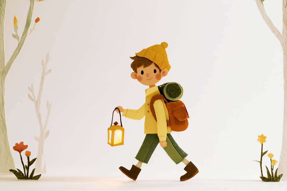 Layered Paper Cut-Out Folk Character
