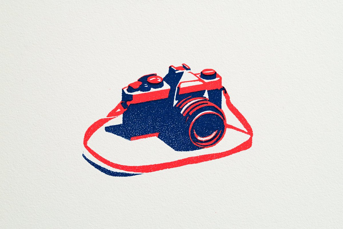 Two-Color Risograph Minimalist Print