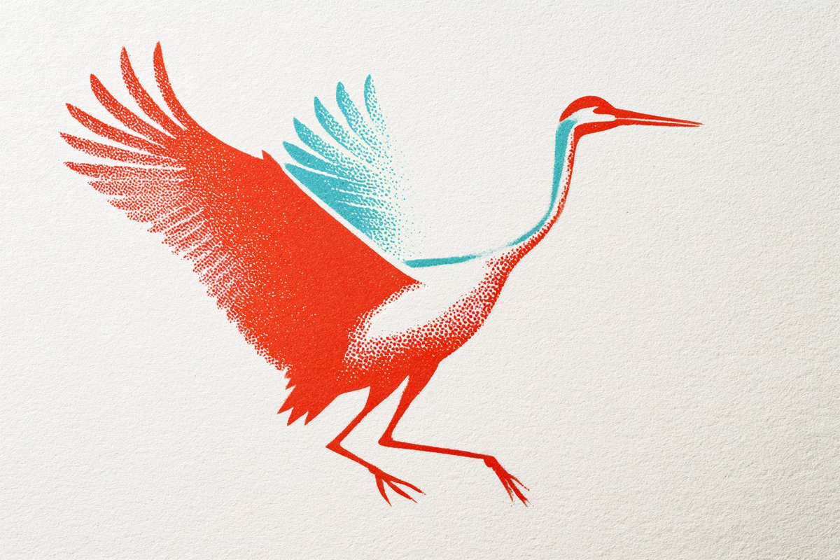 Two-Color Risograph Minimalist Print