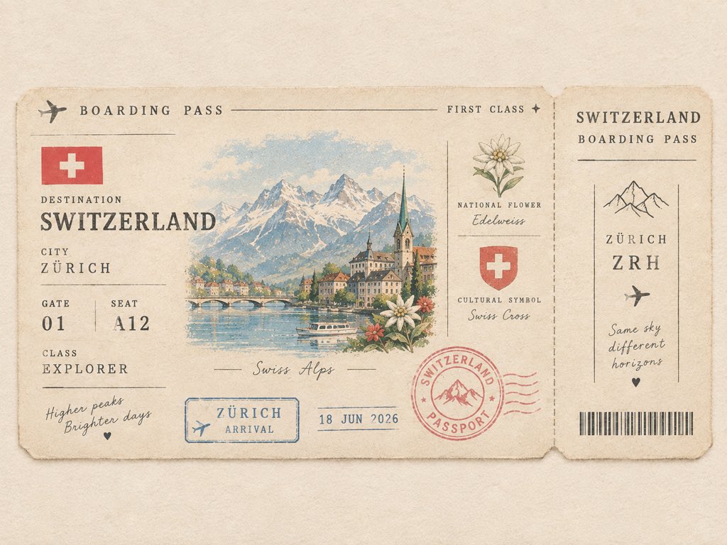 Vintage Passport Boarding Pass Keepsake