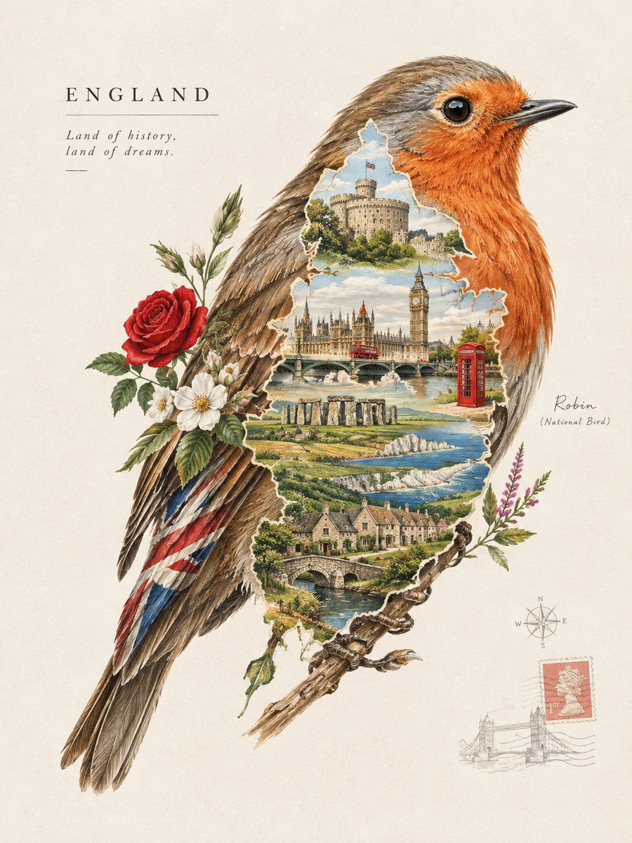 National Bird Shaped Country Map Illustration