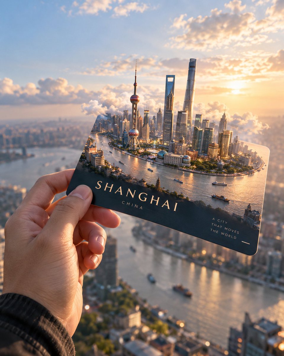 Miniature Country World Emerging From Travel Card