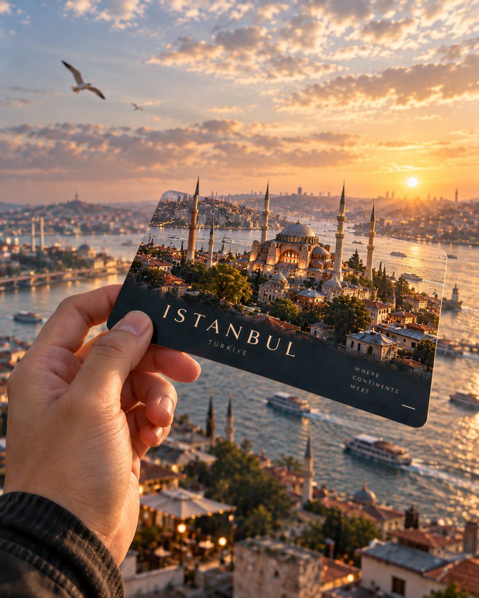 Miniature Country World Emerging From Travel Card