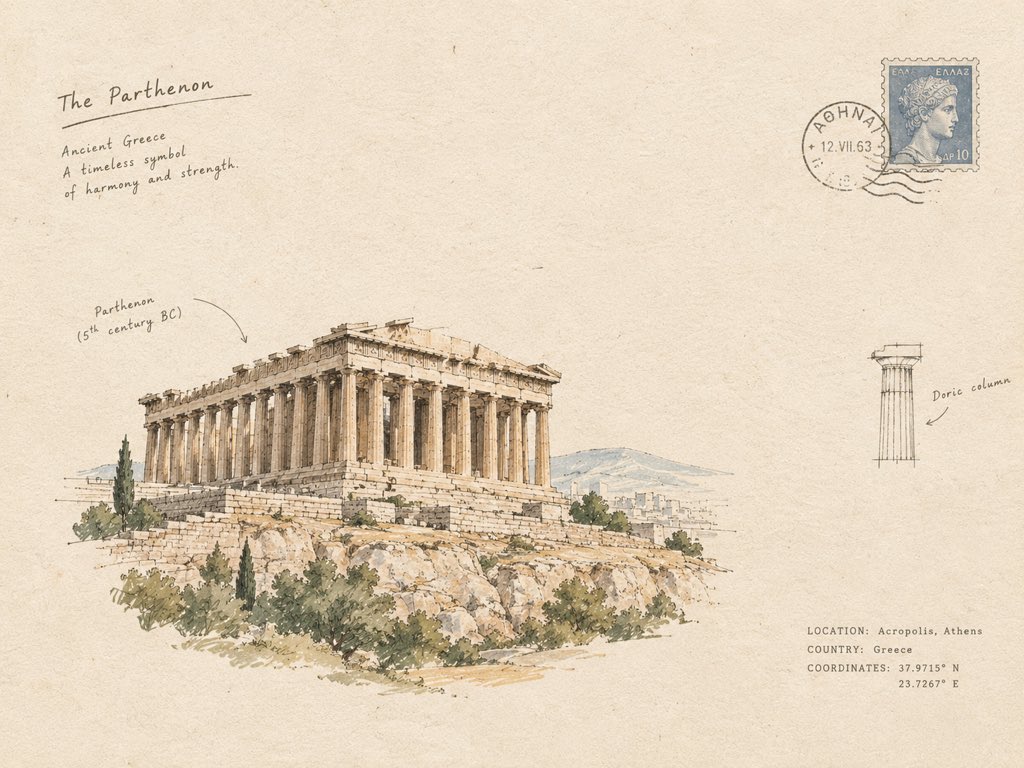 Minimal Ink Sketch Architecture Travel Journal