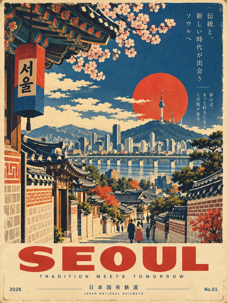 Showa Era Japanese Railway Screen Print Poster