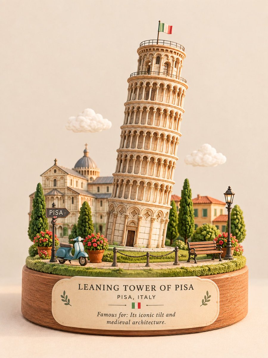Pastel Cute Landmark Souvenir Diorama