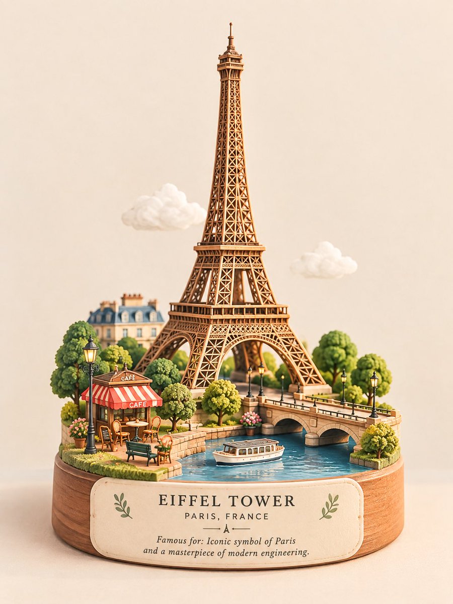 Pastel Cute Landmark Souvenir Diorama
