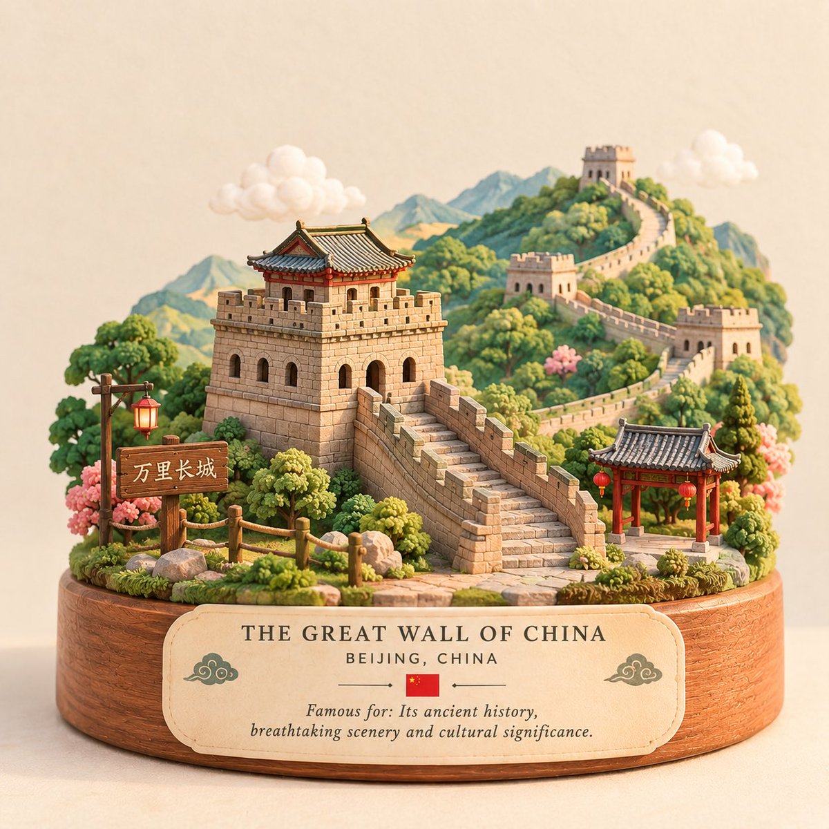 Pastel Cute Landmark Souvenir Diorama
