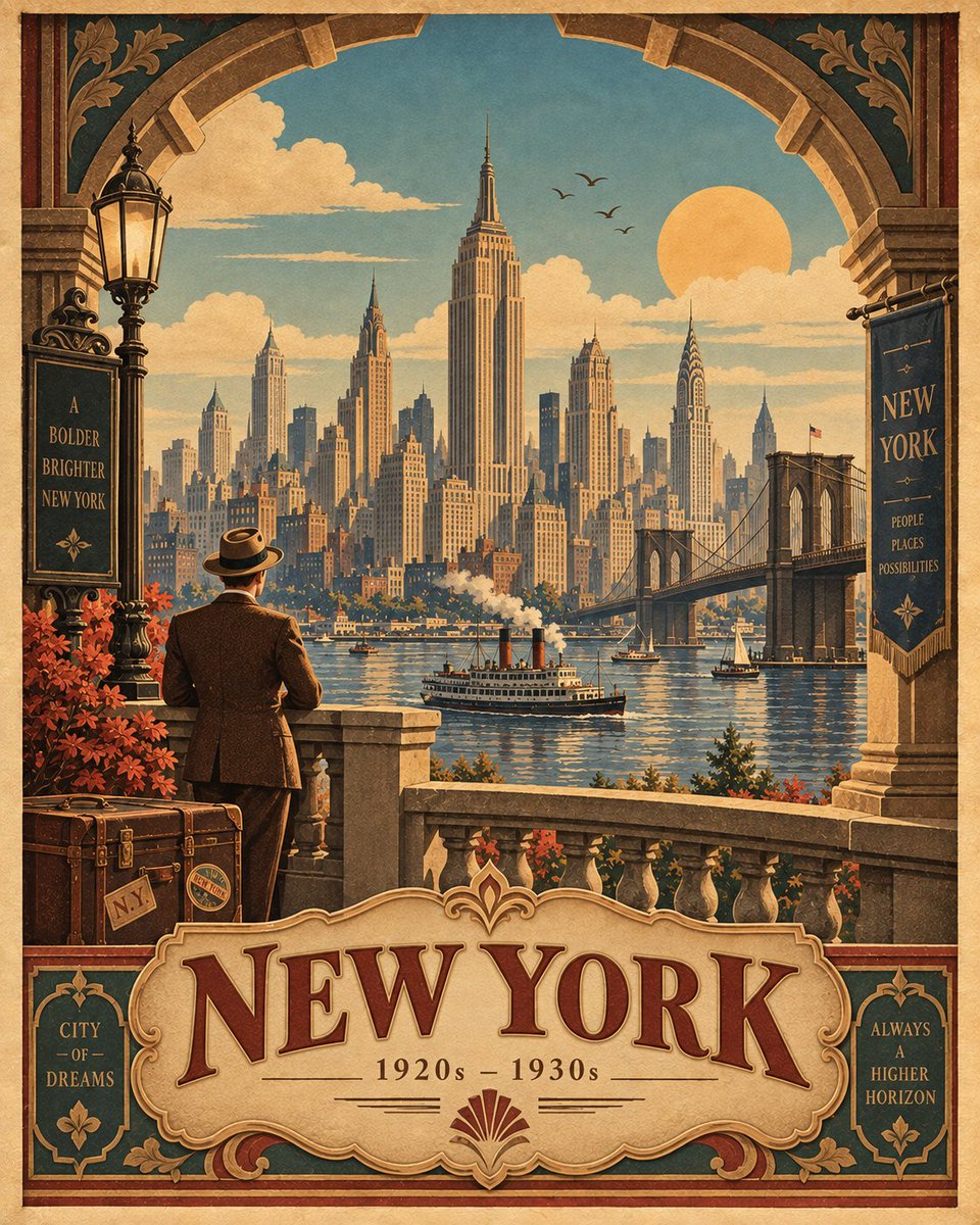 Embossed Paper-Relief Heritage Travel Poster