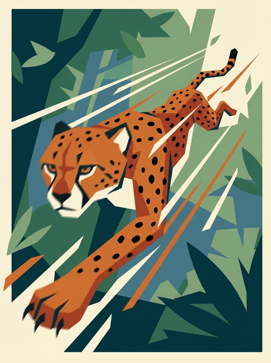 Dynamic Perspective Flat Illustration with Extreme Foreshortening