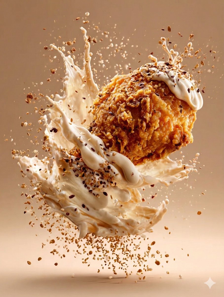 Hyper-realistic Fried Chicken Thigh Hero Shot