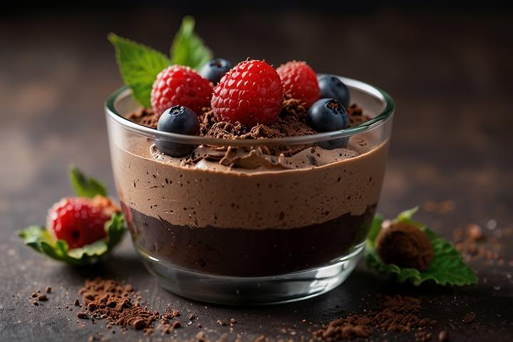 Luxury Keto Dark Chocolate Avocado Mousse Dessert