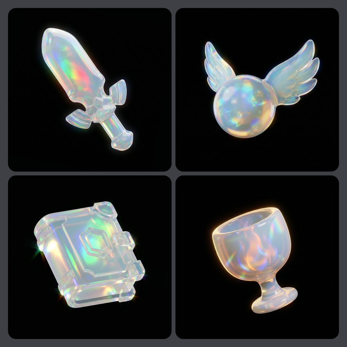 Chibi 3D Icon of a Floating Object
